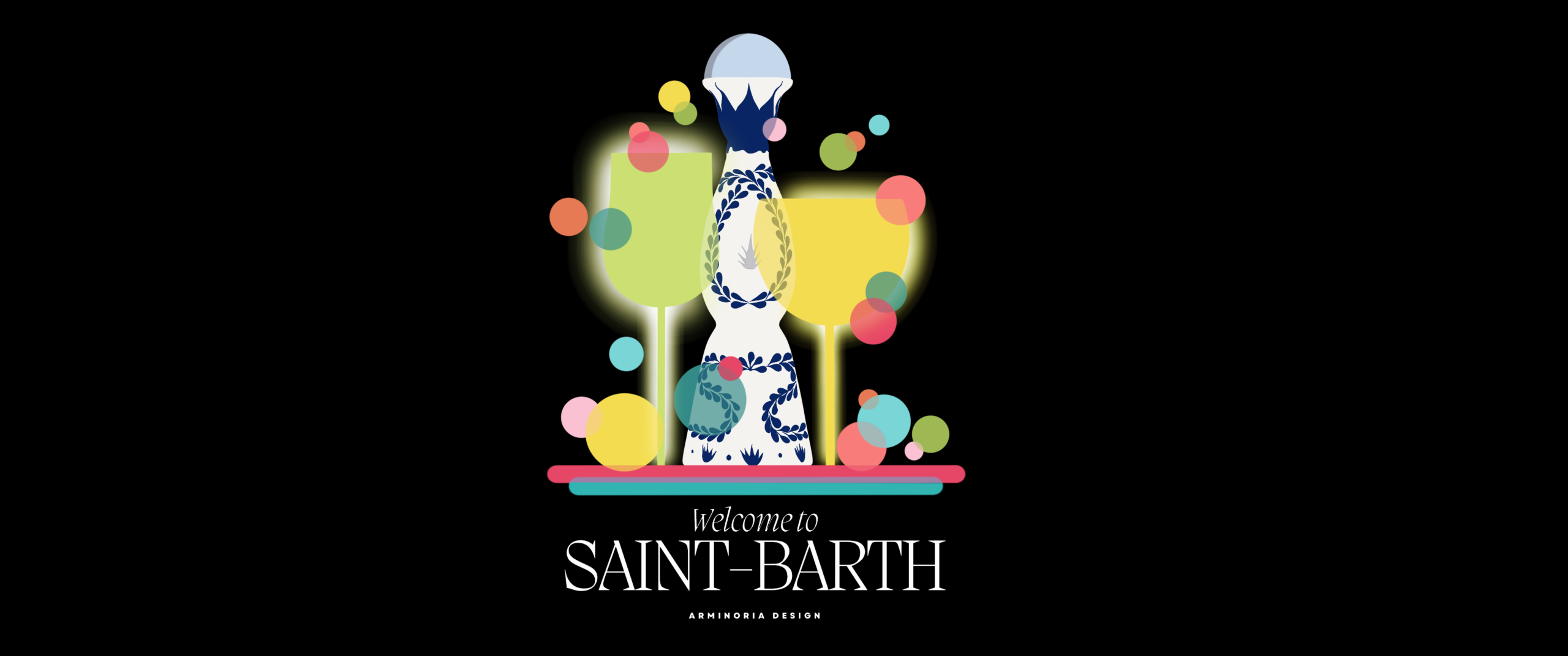 Projet Saint Barth | Bannière réalisée par Arminoria - Fond Noir avec flou d'objets